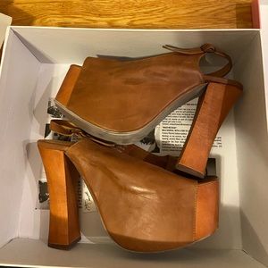 Tan Leather Jeffrey Campbell Platforms
